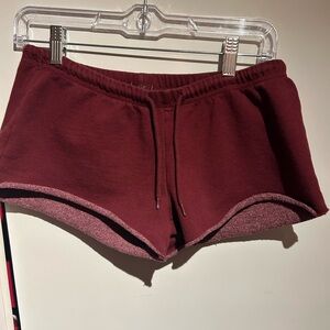 Brandy Melville  Burgundy Marcie Sweat Shorts